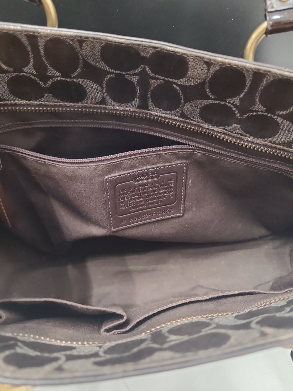 Coach Brown Lurex Jacquard Leather Signature Tote Bag Coach Brown H0867-F12853 - Picture 4 of 16